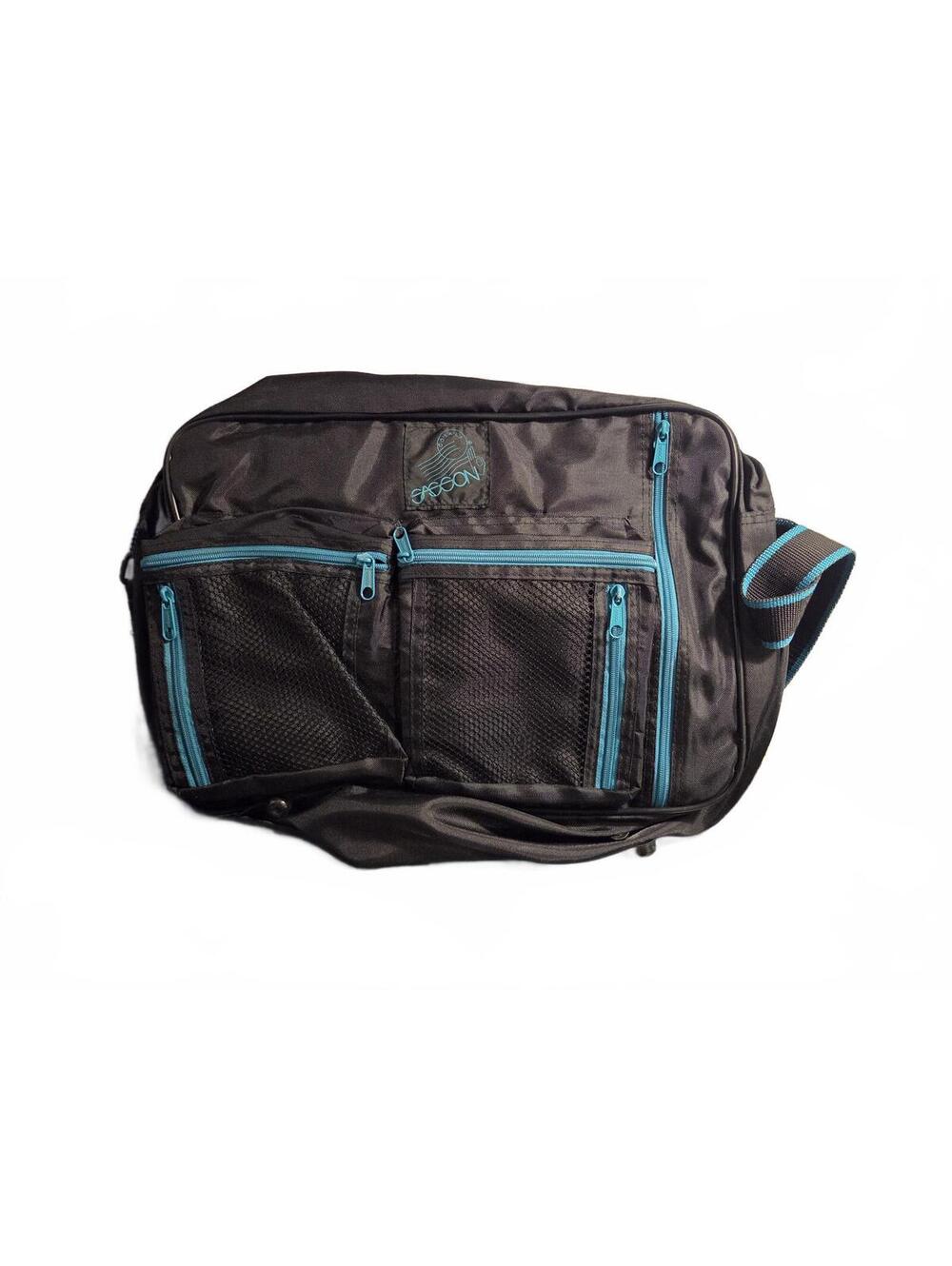 Sasson Oo-La-La Messenger Bag Black | Teal - Vintage - Nylon Travel Luggage